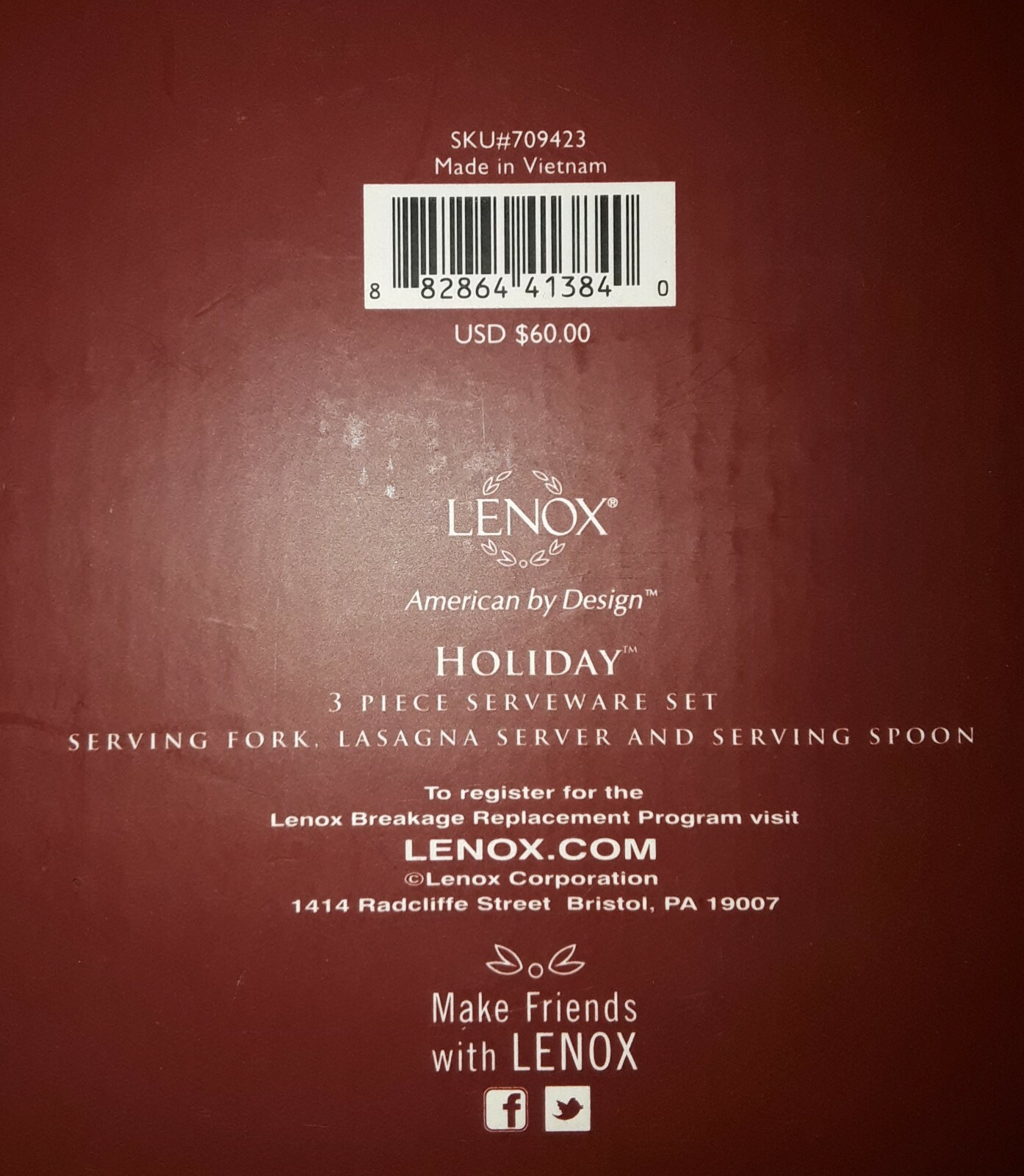 Lenox Holiday 3 pc. serveware