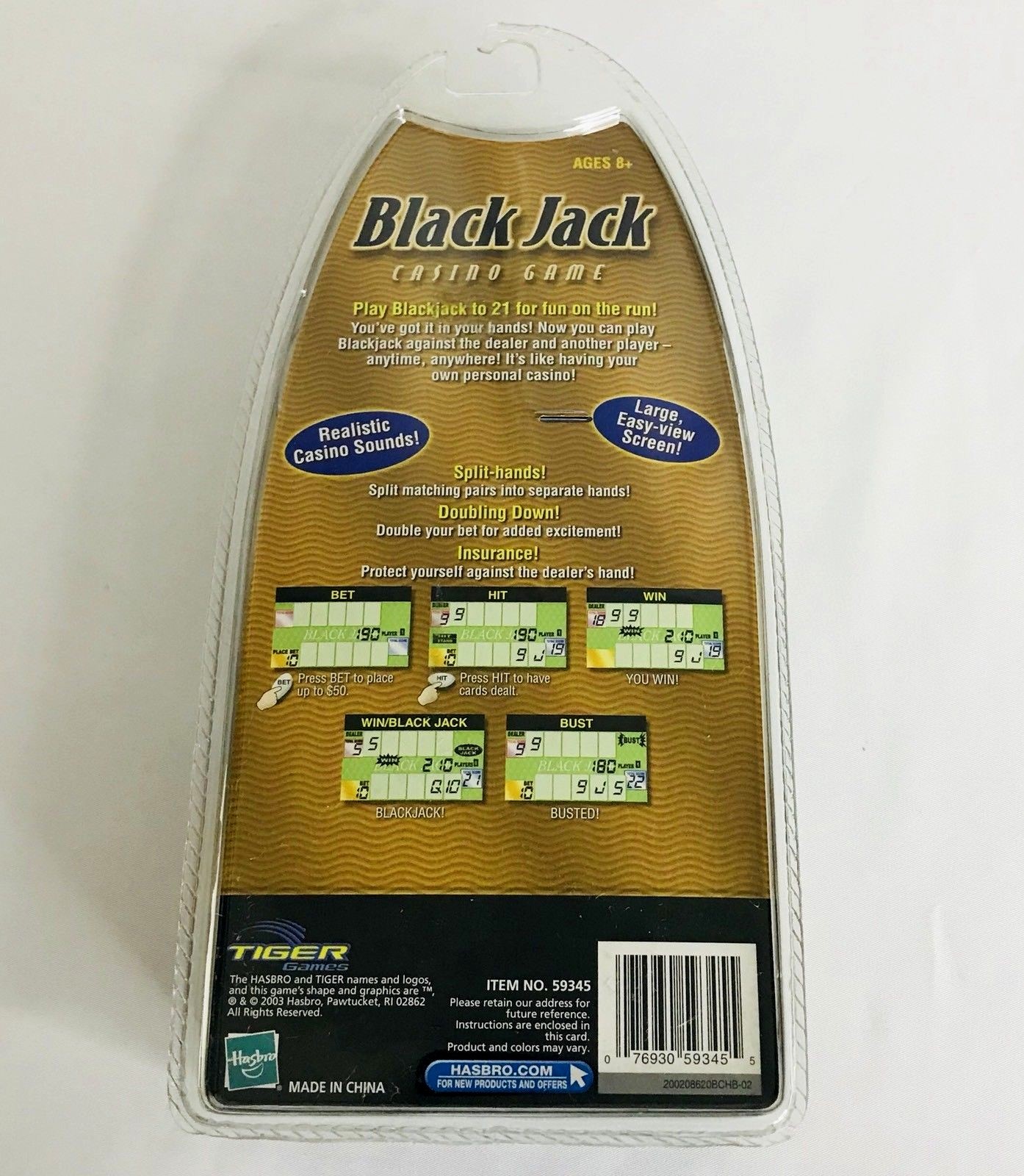 Tiger Electronics LCD Black Jack Casino Game New in Sealed Package