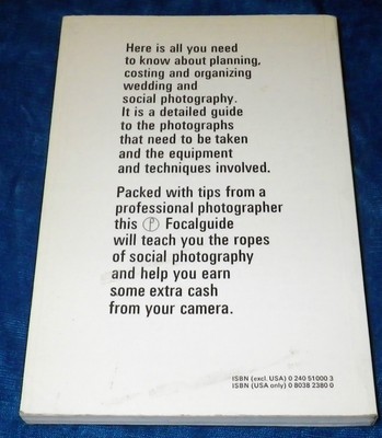 RARE 1979 FOCAL PRESS GUIDE TO WEDDINGS PHOTOGRAPHY GUIDE BOOK UK NY VINTAGE
