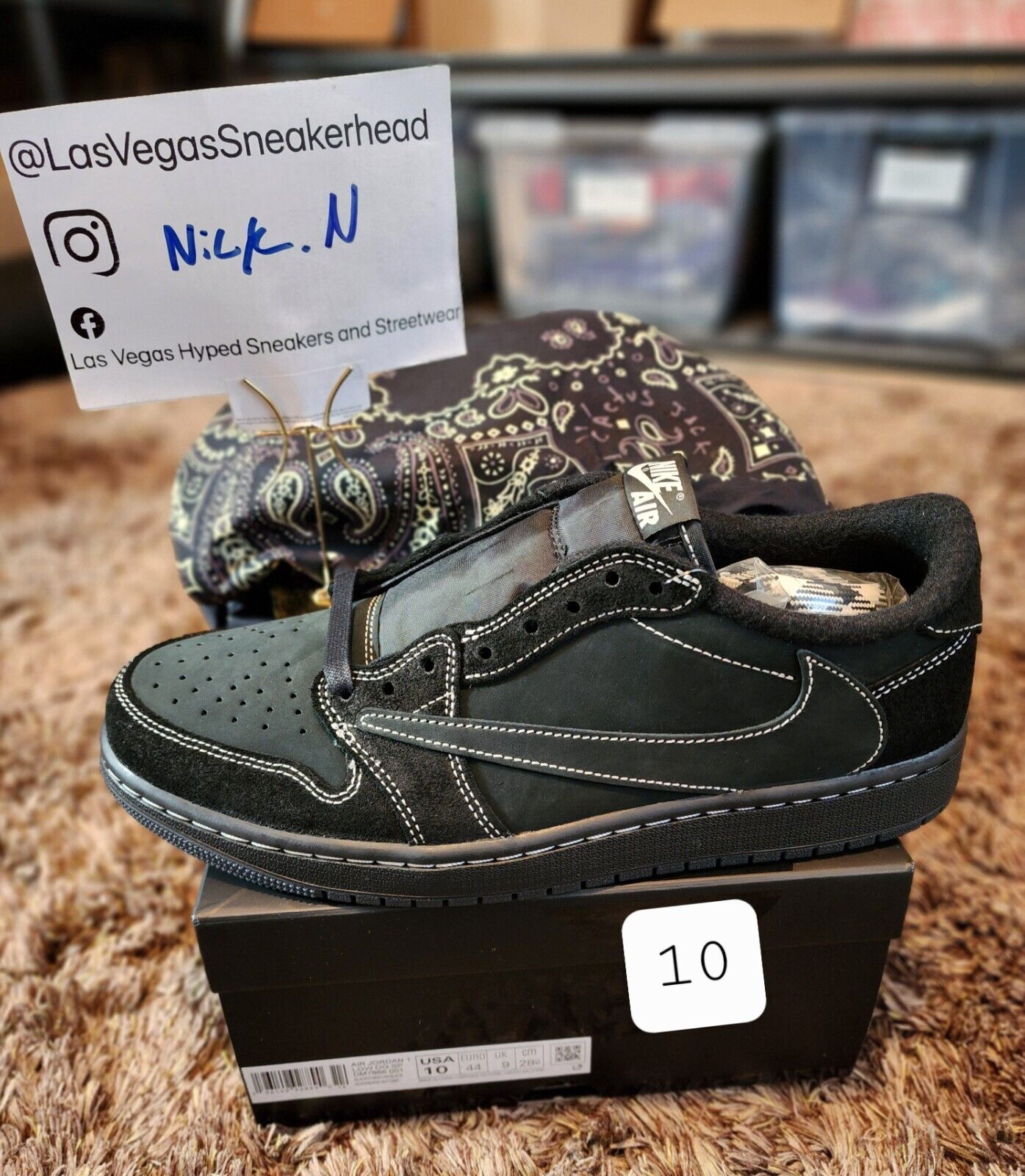 Size 10 Jordan 1 Low OG SP x Travis Scott Black Phantom 2022 Size 10 Jordan 1 Low OG SP x Travis Scott Black Phantom 2022