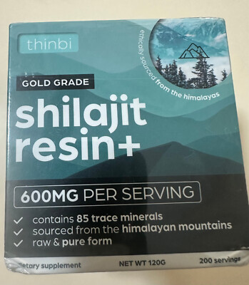 Thinbi Gold Grade Shilajit Resin+ - 600mg - 200 servings - exp 08/2026