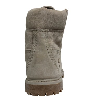 TIMBERLAND TIMBERLAND 6 INCH PREM DOUBLE SUEDE LIGHT TAUPE LACE UP WOMENS BOOTS A1P7H