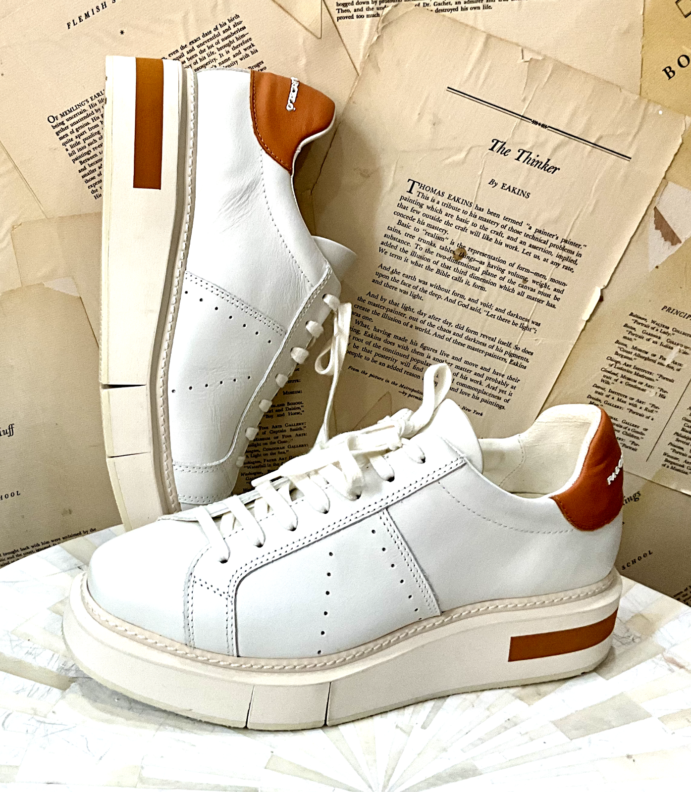 Кроссовки на платформе Free People Paloma Barcelo Lily Белая кожа Золото 40/9 НОВЫЕ