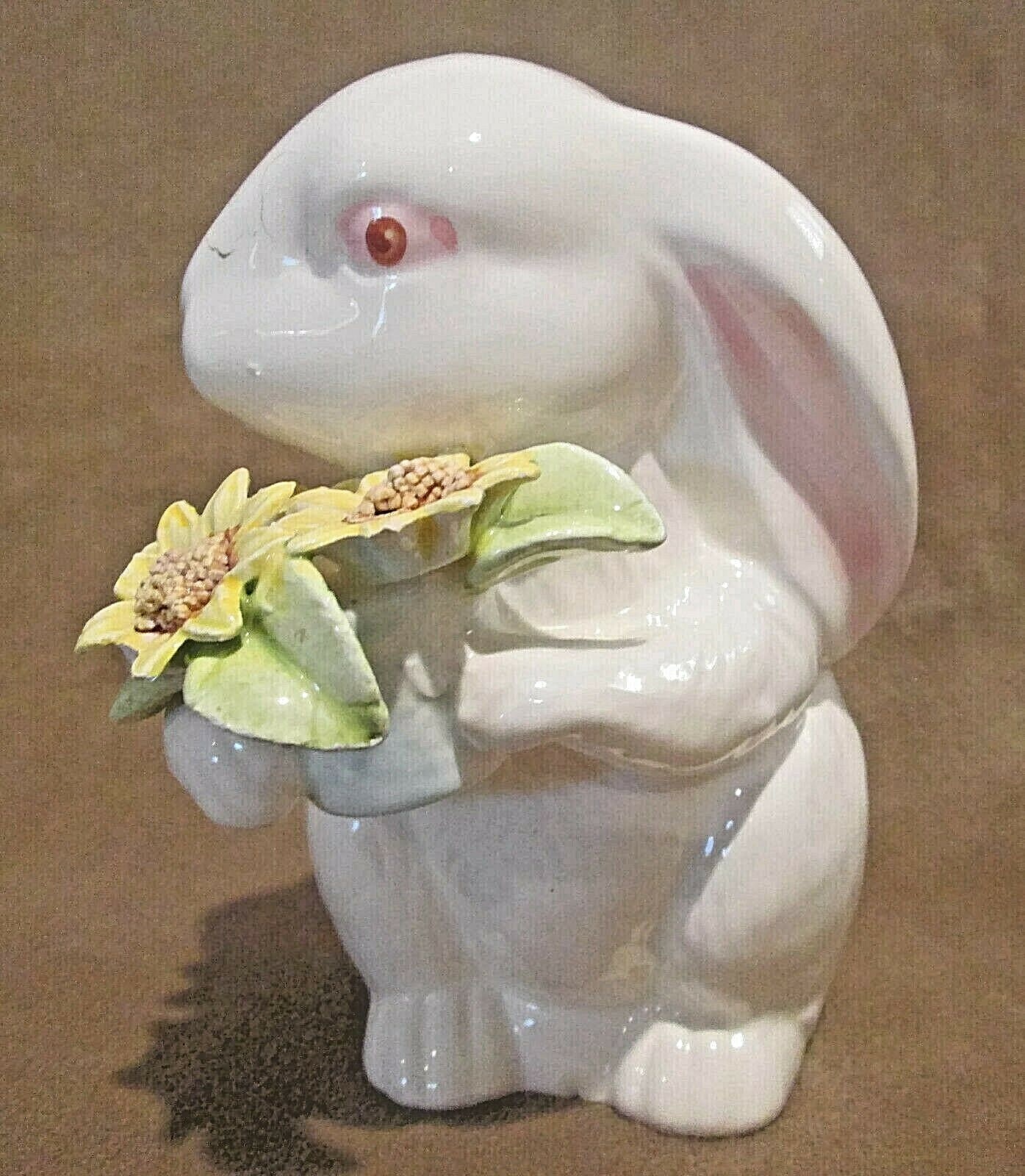 Vintage Porcelain Easter Bunny Rabbit Figurine Collectible Spring Decorative