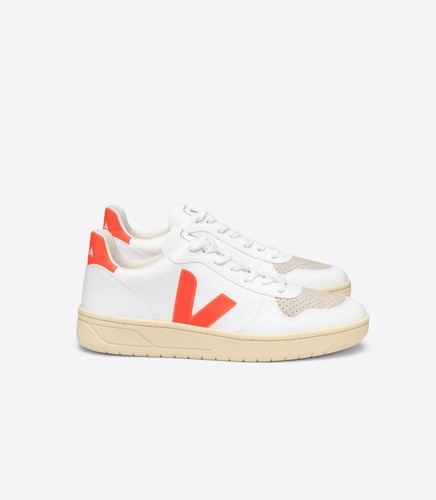 Veja V-10 CWL White Orange Fluo Butter Sole | eBay