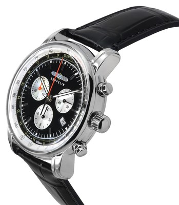 Pre-owned Zeppelin Lz 14 Marine Chronograph Black Dial Quartz Men's Watch 88882