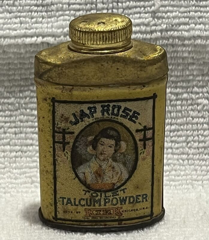 Vintage Jap Rose Talcum Powder Tin