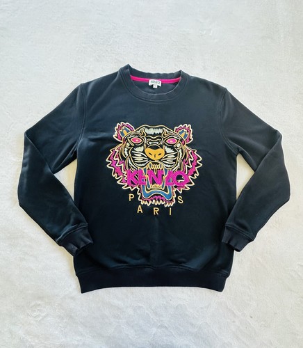 Kenzo Paris Embroidered Tiger Sweater Women's Black Pullover