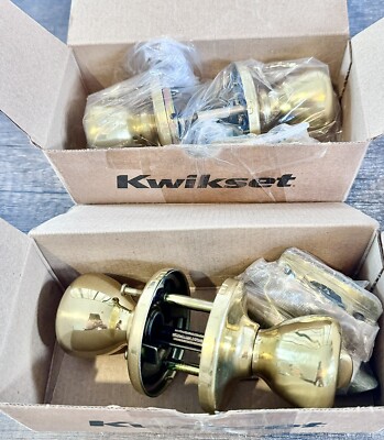 Kwikset 93001-923 Tylo Privacy Bed/Bath Knob In Polished Brass Lot Of 2