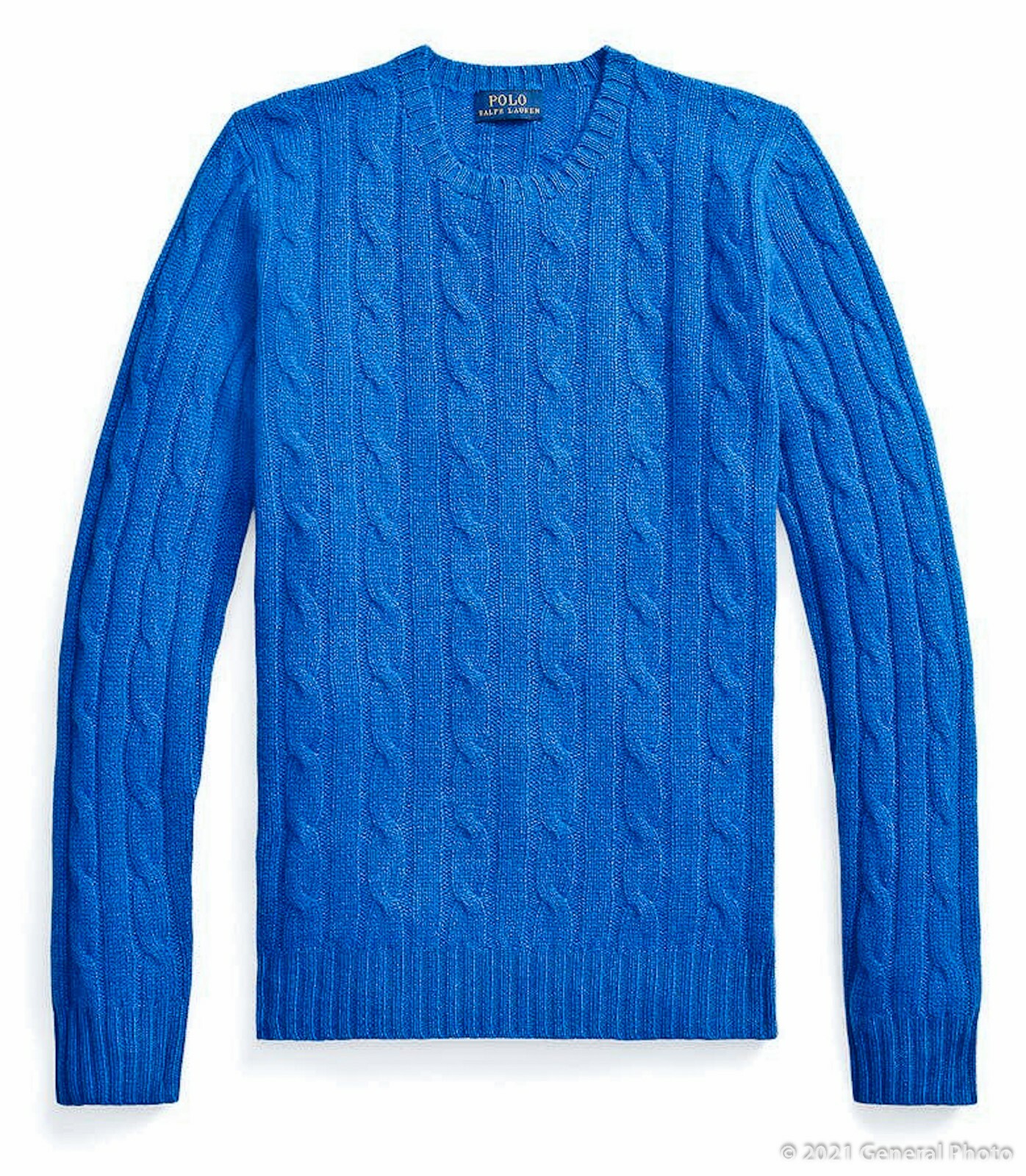 Men's Polo Ralph Lauren Blue 100% Cashmere Cable Knit