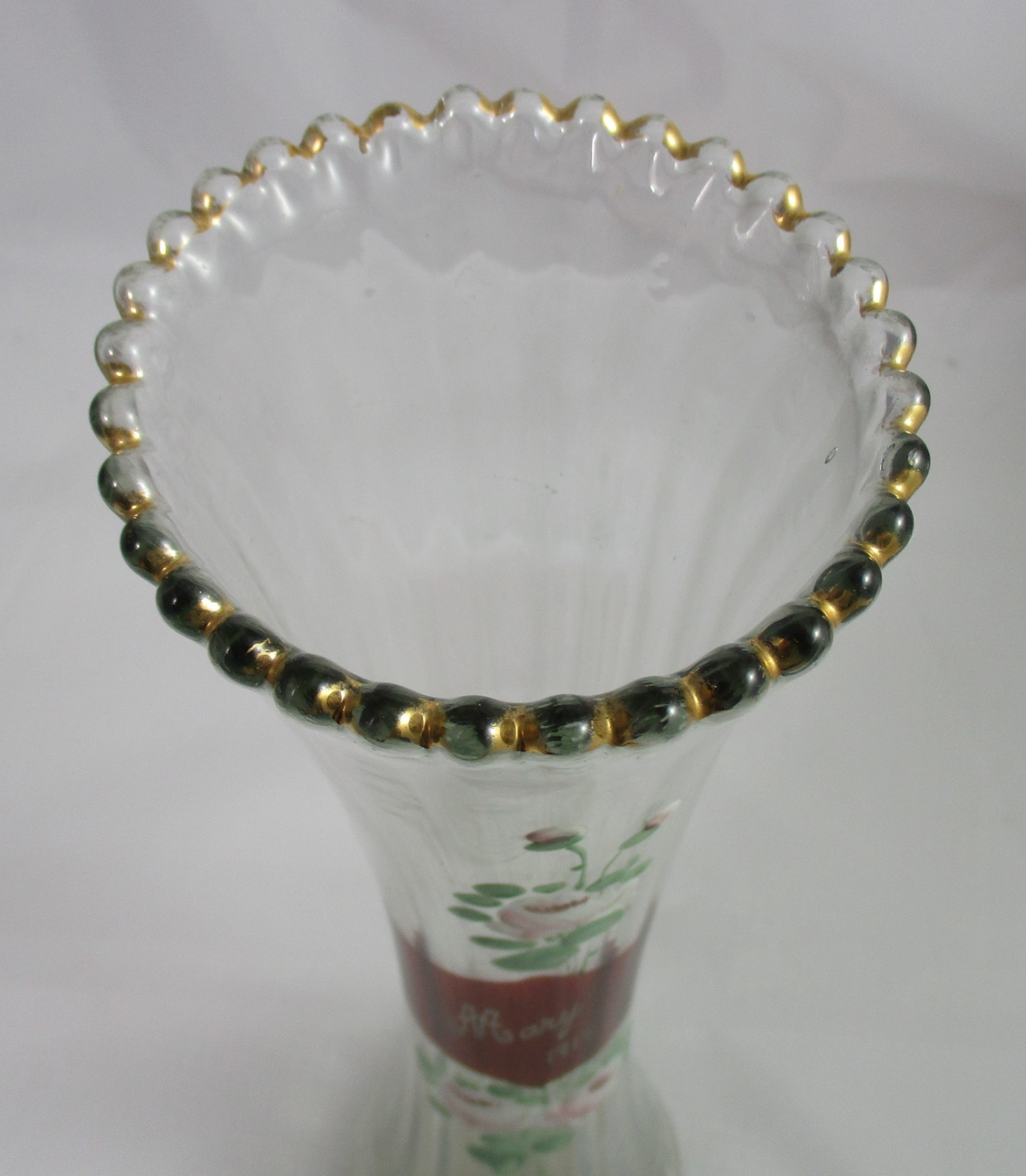 Beautiful Vintage /Antique Handpainted Glass Vase | 13