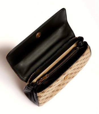 GUESS GUESS BAG HANDBAG AILEEN CROSSBODY ALLOVER-4G-LOGO BLACK MULTI