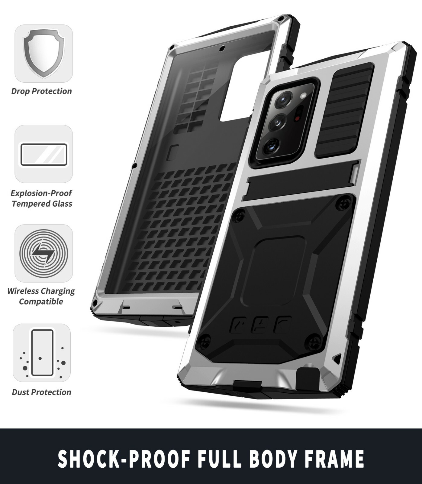 Samsung Galaxy Note 20 Ultra 5G wasserdichte Hülle mit Glasschutzfolie ...