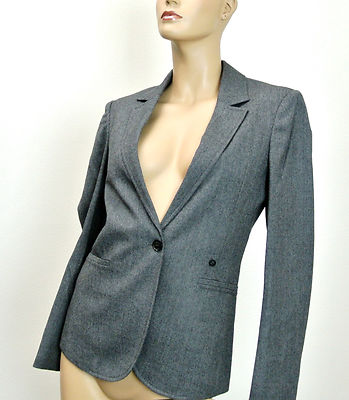 Pre-owned Gucci $1650 Authentic  Wool Jacket Blazer,interlocing Detail,42 270776 In Gray