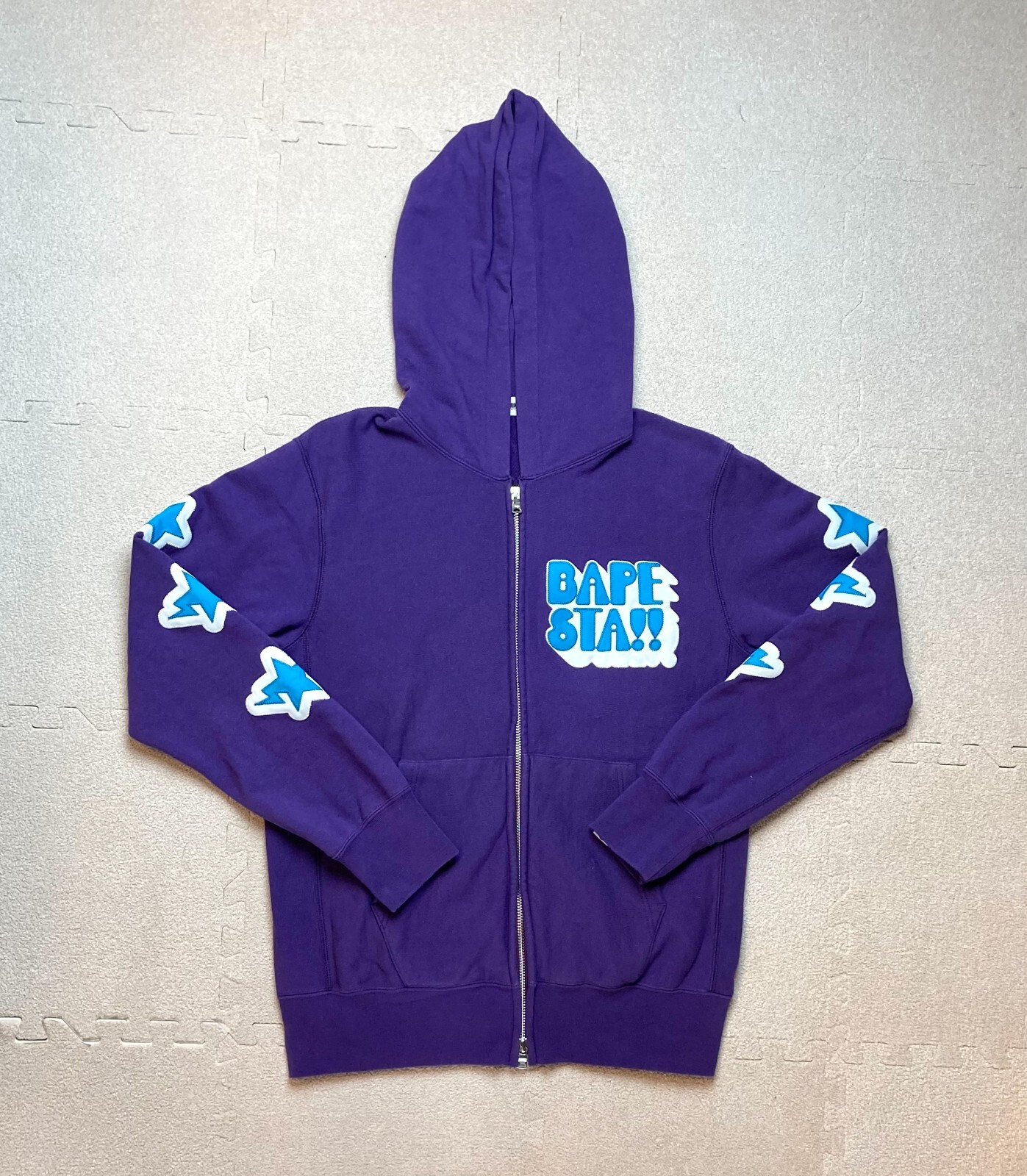 Bape Purple Bapesta!! Star logo Patch Full Zip Hoodie a Bape Purple Bapesta!! Star logo Patch Full Zip Hoodie a