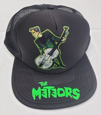 Rockabilly 60s 70s Colors Green Meteors Trucker Snapback Adjustable