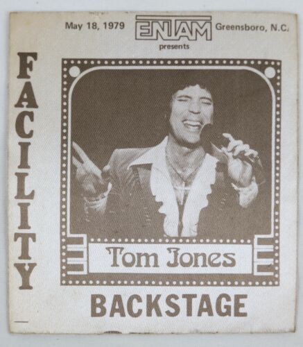 Vintage Tom Jones May 18th 1979 Backstage Concert Crew Stage Pass Fabric Sticker