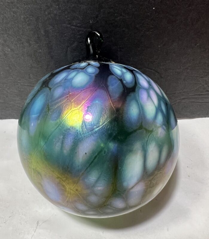 Hand Blown Art Glass Bulb Hanging Ornament Witches Ball Christmas Ornament