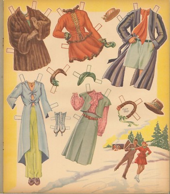 VINTAGE 1948 OUTDOOR PAPER DOLL LASER REPRODUCTION~UNCUT BEST LO PRICE NO1 SELLR