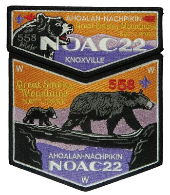 Ahoalan-Nachpikin Lodge 558 Chickasaw TN 2022 NOAC 2pc Set Flap BLK Bdr (QR2381)