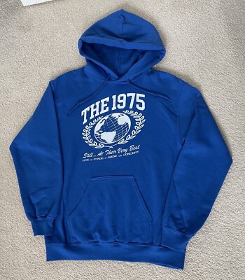 THE 1975 Still ... At Their Very Best World Tour Hooded Sweatshirt Small S Blue