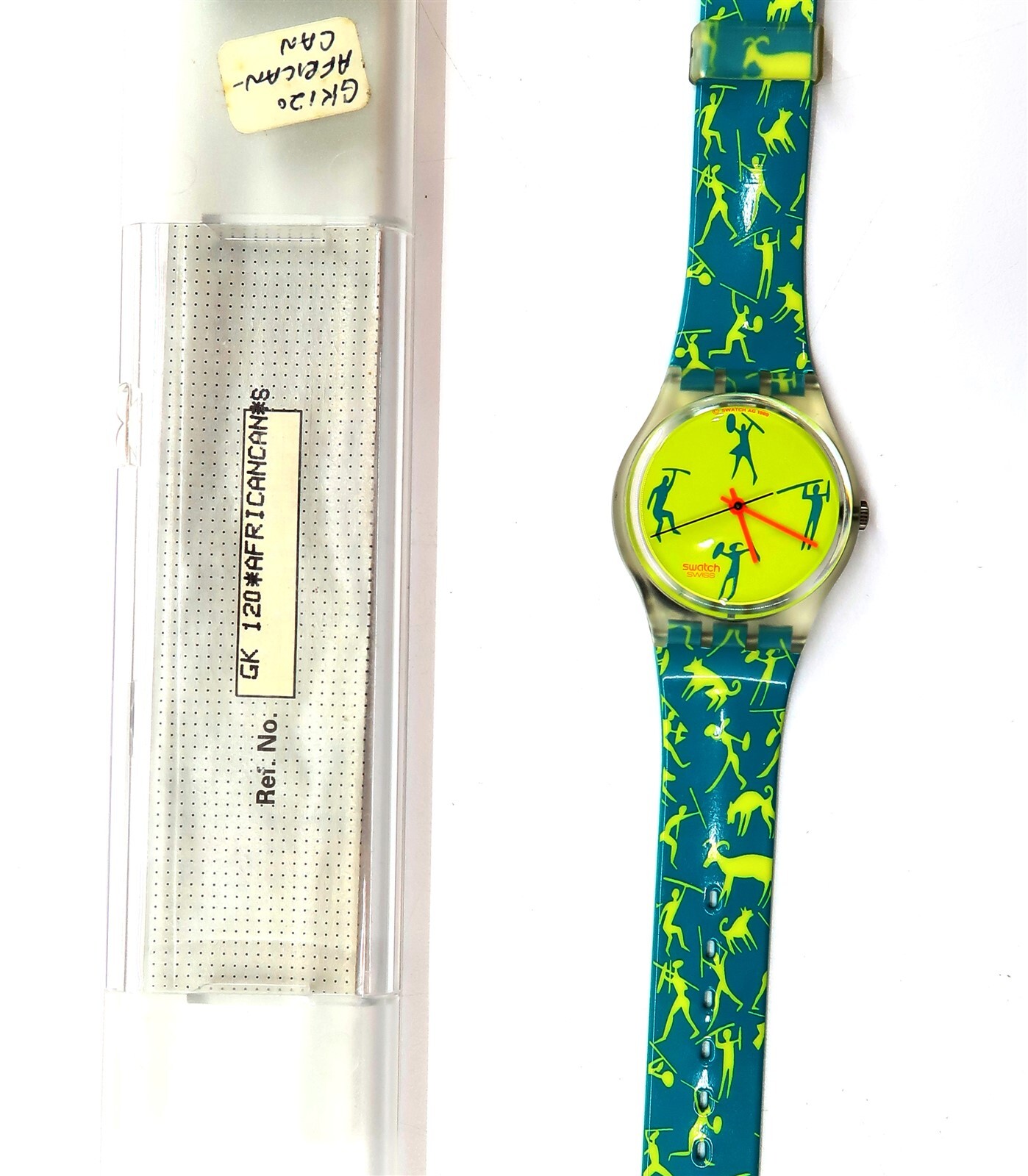 NEW Swatch Watch AFRICAN CAN GK120 w/ Case & Papers 1990 by