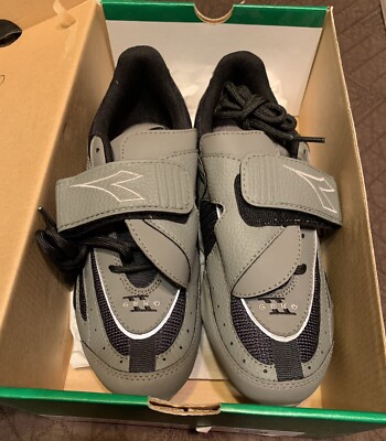 Diadora Geko Women's 8.5 Grey Mountain Bike Two Bolt Strap Cycling Shoes New