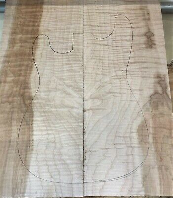 7.75x21.5x38ths Colored Curly Maple Electric Guitar Drop Top