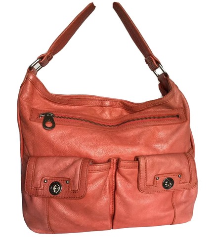 Marc Jacobs Hobo rot orange Turnlock Leder Hobo Schultertasche