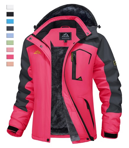 Womens Winter Ski Snow Jacket Thermal Fleece Lined Outdoor Work Casual Warm Coat