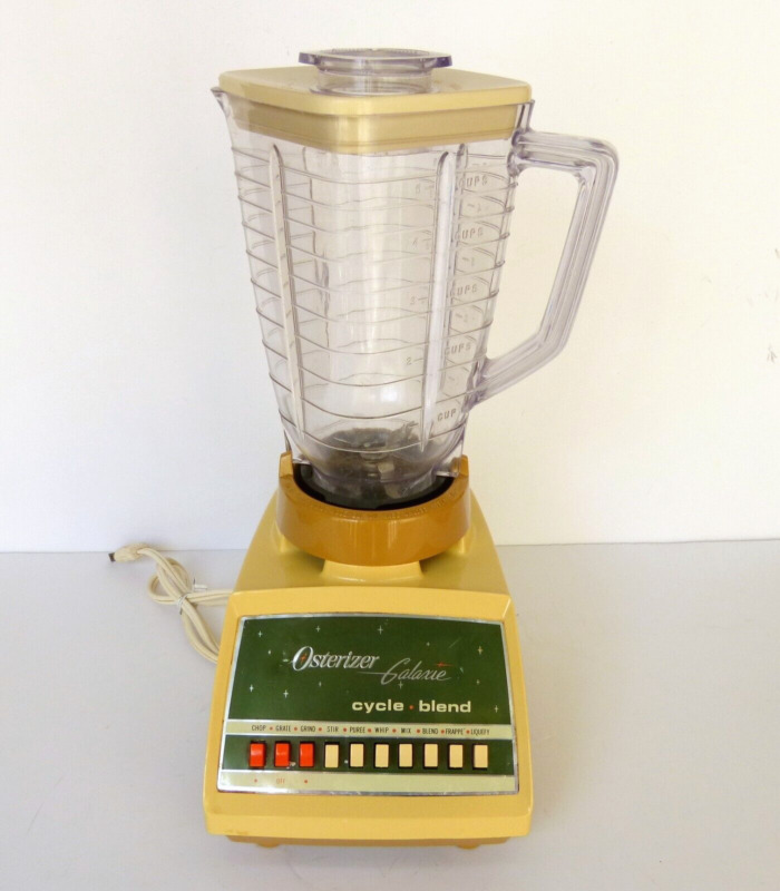 Vintaage 1970s Oster Osterizer Galaxie Cycle Blend 10-Speed Blender Harvest Gold