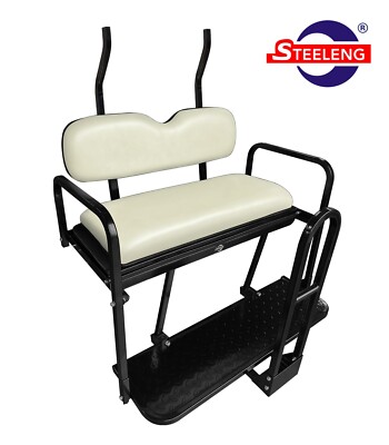 Rear Flip seat kit for Club Car Golf Cart PRECEDENT/TEMPO w/t grab bar (White)RF