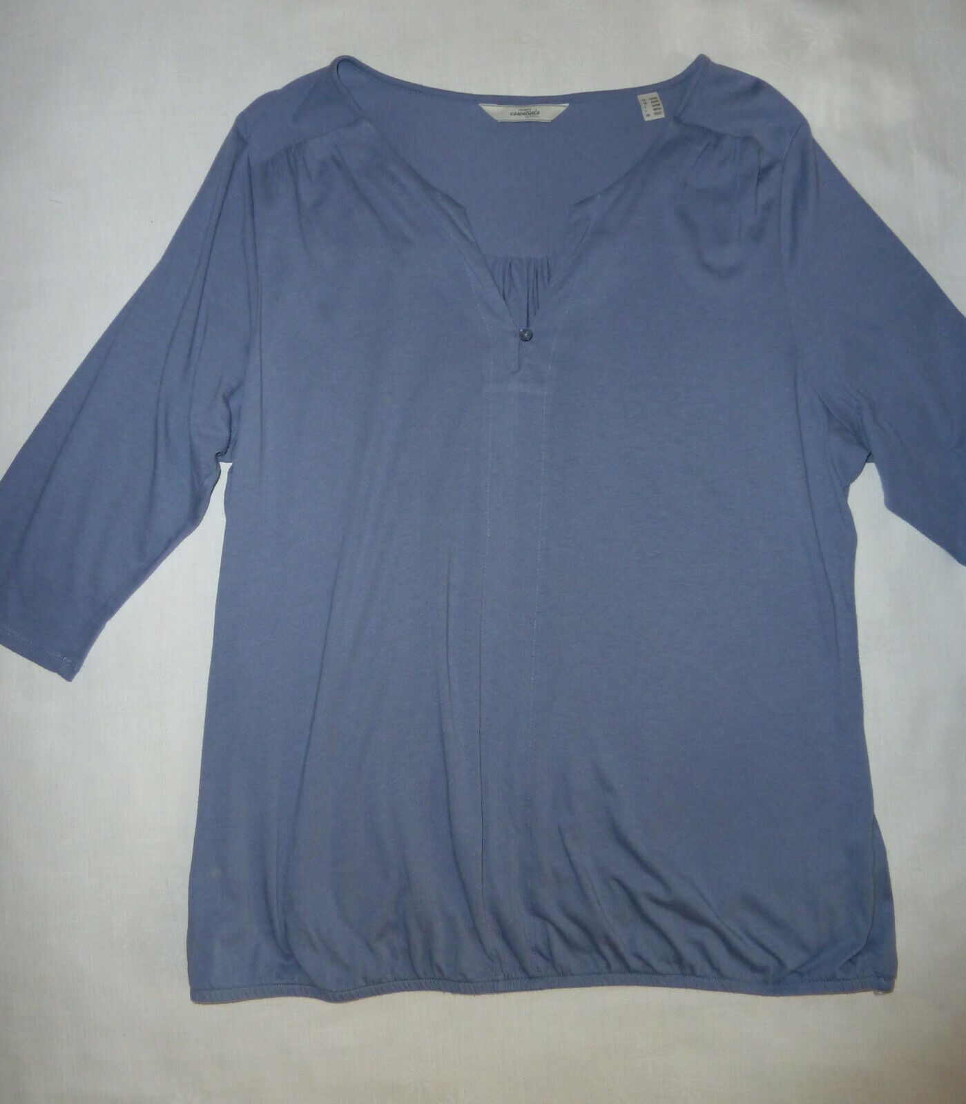 Tchibo TCM Shirt Bluse 3/4 Arm Gr. 44/46 blaugrau
