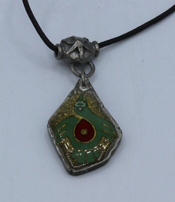 Mayan Fire Bird Pendant On Leather Cord Alchemy Vintage 1998 English Pewter