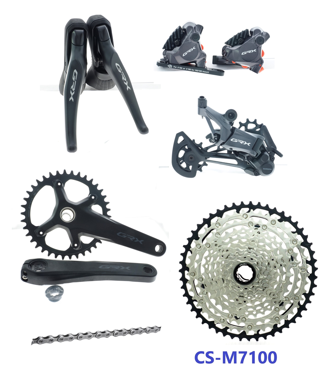 Shimano GRX ST-RX600、RD-RX810、FD-RX810 Shimano GRX RX600 2x11-speed Gravel Road Disc Brake Groupset