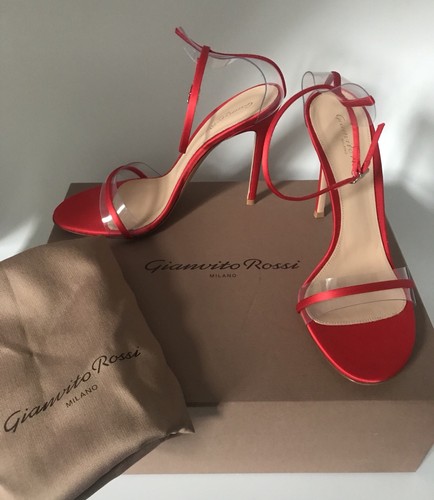 【関税&送料込】Gianvito Rossi Ribbon Candy Laminated Sandal Ribbon Candy 105 leather sandals in green - Gianvito Rossi