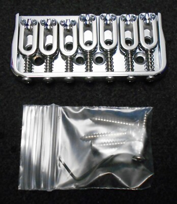 Hipshot 7 String Fixed Guitar Rt-hand Bridge Chrome .125 floor height -BLEMISHED