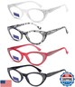 EYEURL Cat Eye Reading Glasses for Women Blue Light Blocking 4 Pack Computer Readers 2.75 Spring Hinge Anti UV Fashion Lightweight Frames Eyeglasses