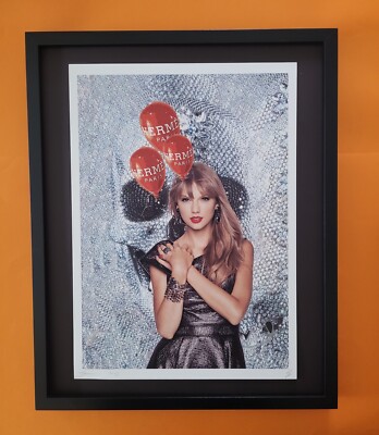 DEATH NYC Hand Signed LARGE Print Framed 16x20in COA TAYLOR SWIFT HERMES SKULL +