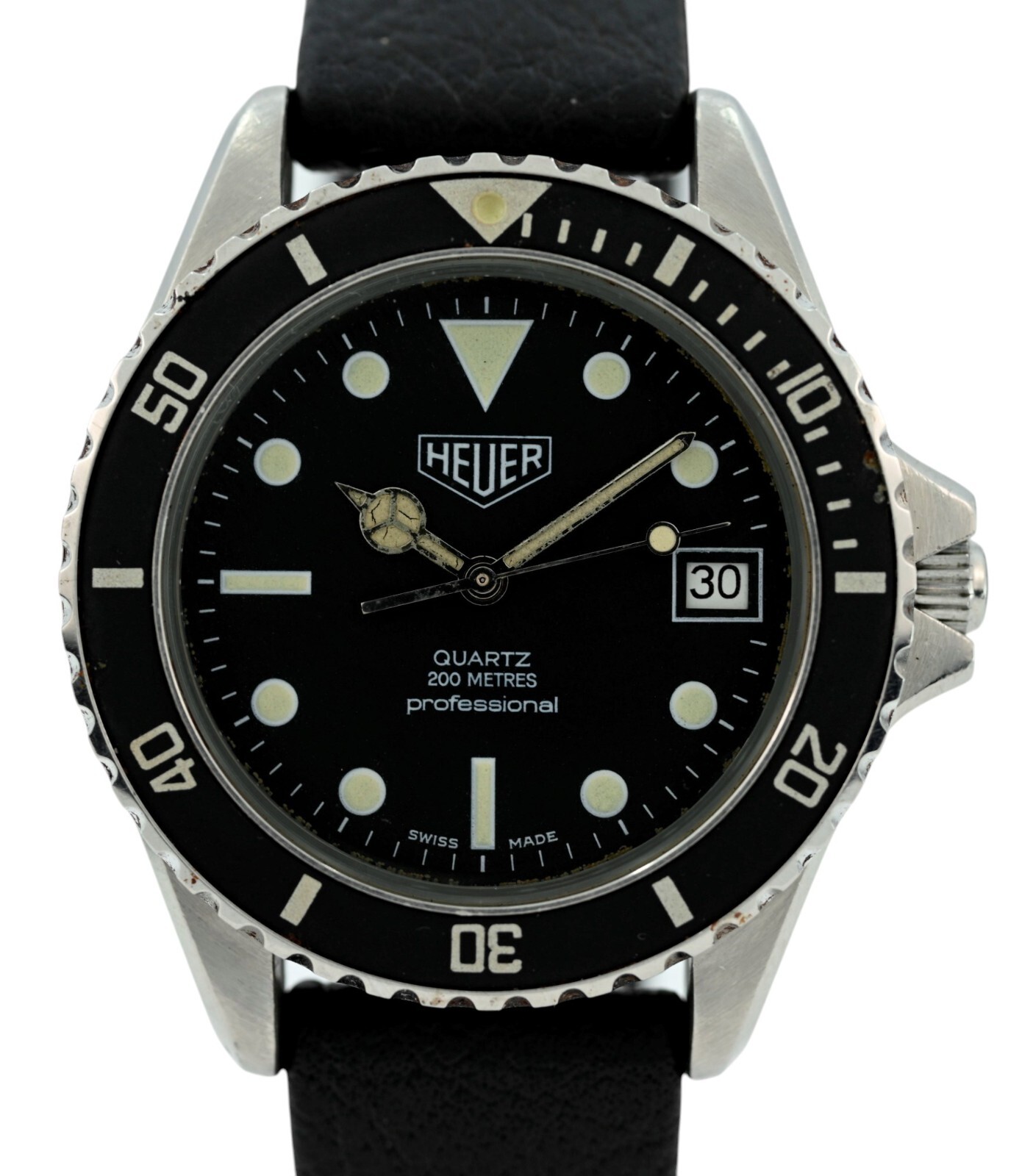ク*ラ様 （希少品）HEUER pre1000 980.013 DIVER Heuer (Pre-Tag) 37mm Men's 1000 Series Black Dive Swiss Made Watch