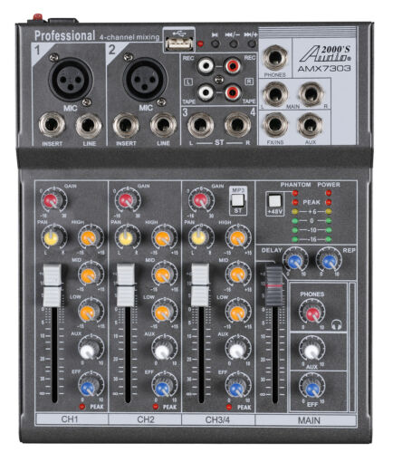 Audio2000s AMX7303 4-Ch.Audio Mixer with USB and DSP Processor-MR