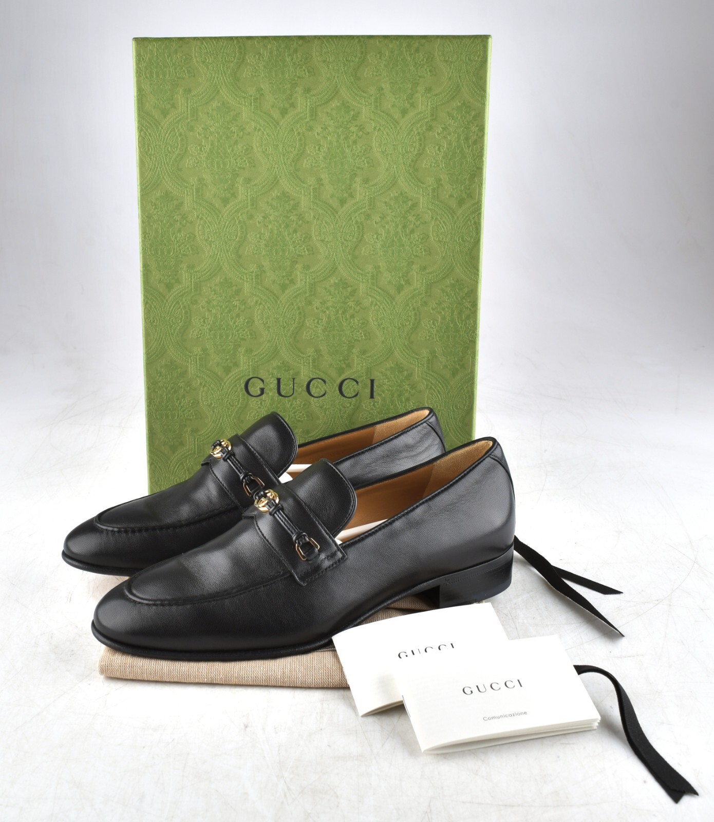 Gucci Women's Black Moccasin Supple Lamb Leather Size US 6 Gucci Women's Black Moccasin Supple Lamb Leather Size US 6