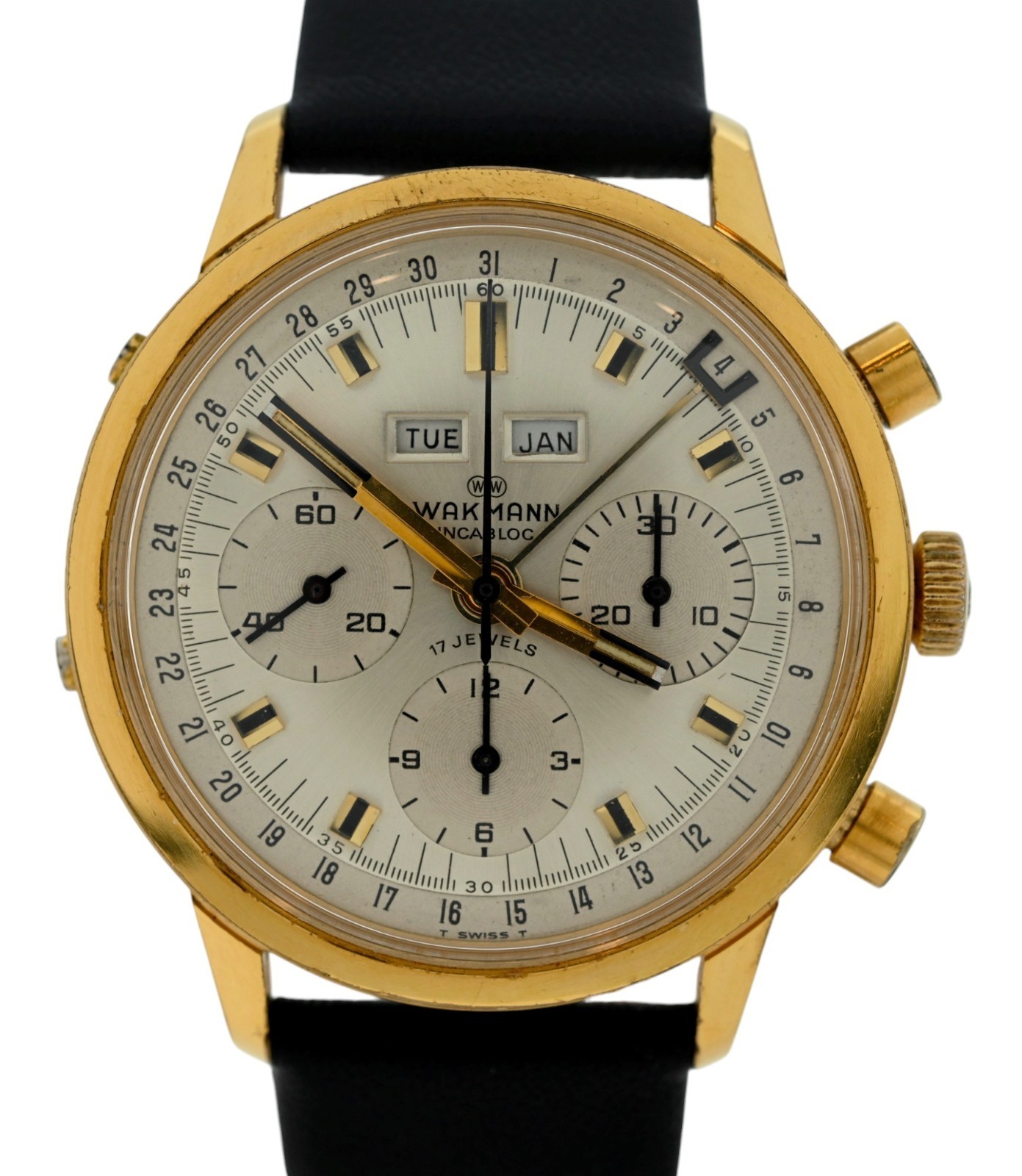 ＊WAKMANN SUPER AUTOMATIC Vintage 70's Vintage Wakmann Super - Automatic 17 jewel Incabloc men's