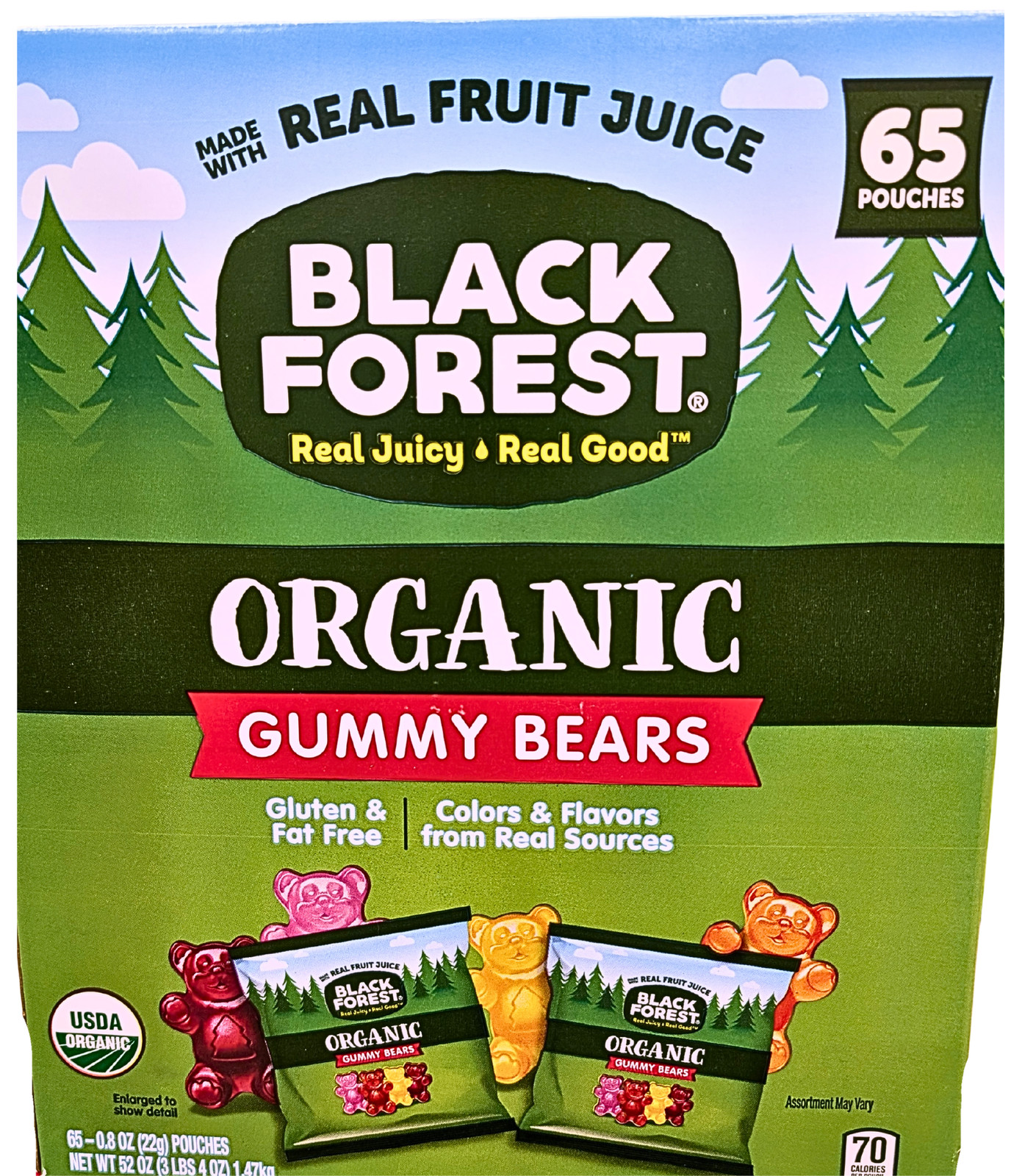 Black Forest Organic Gummy Bears Candy 65 Pouches EXP 09/2026