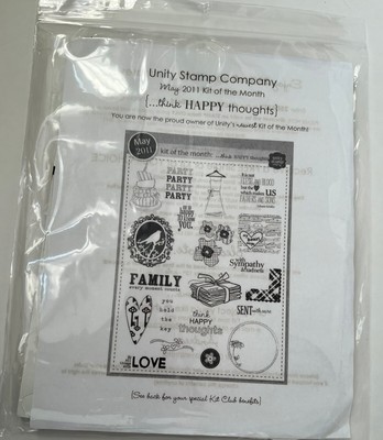 Unity Stamp Co.-Kit of the Month - May 2011 - Think Happy Thoughts- Rubber - NEW