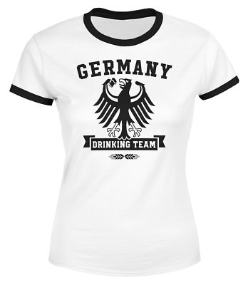 Lustiges Damen WM-Shirt Fußball Deutschland Germany Drinking Team WM 2018