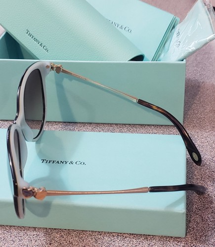 Pre-owned Tiffany & Co . Tf 4127 8134/3b Havana/blue & Brown Sunglasses