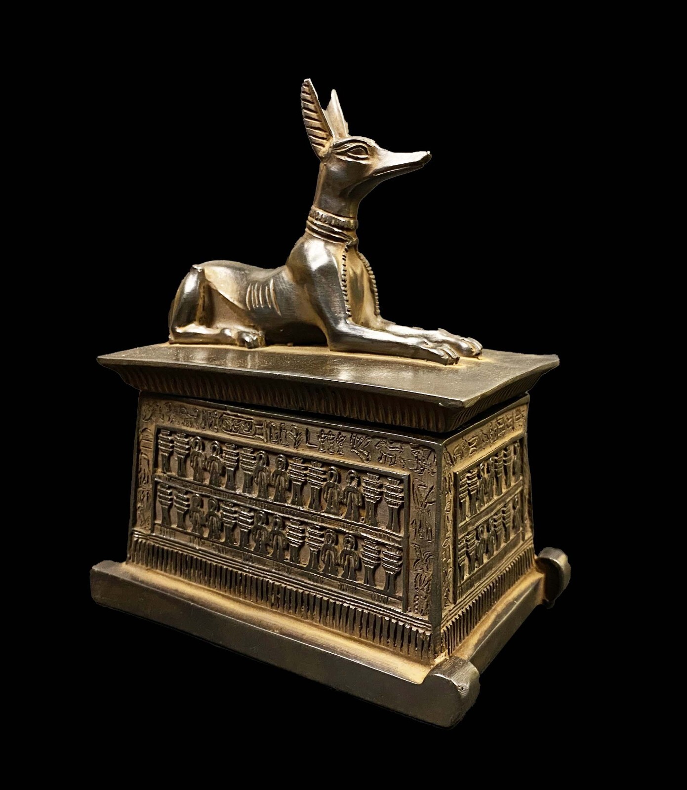 中古・民芸品】アヌビス神 Anubis 像 厨子付き伏像フィギュア
