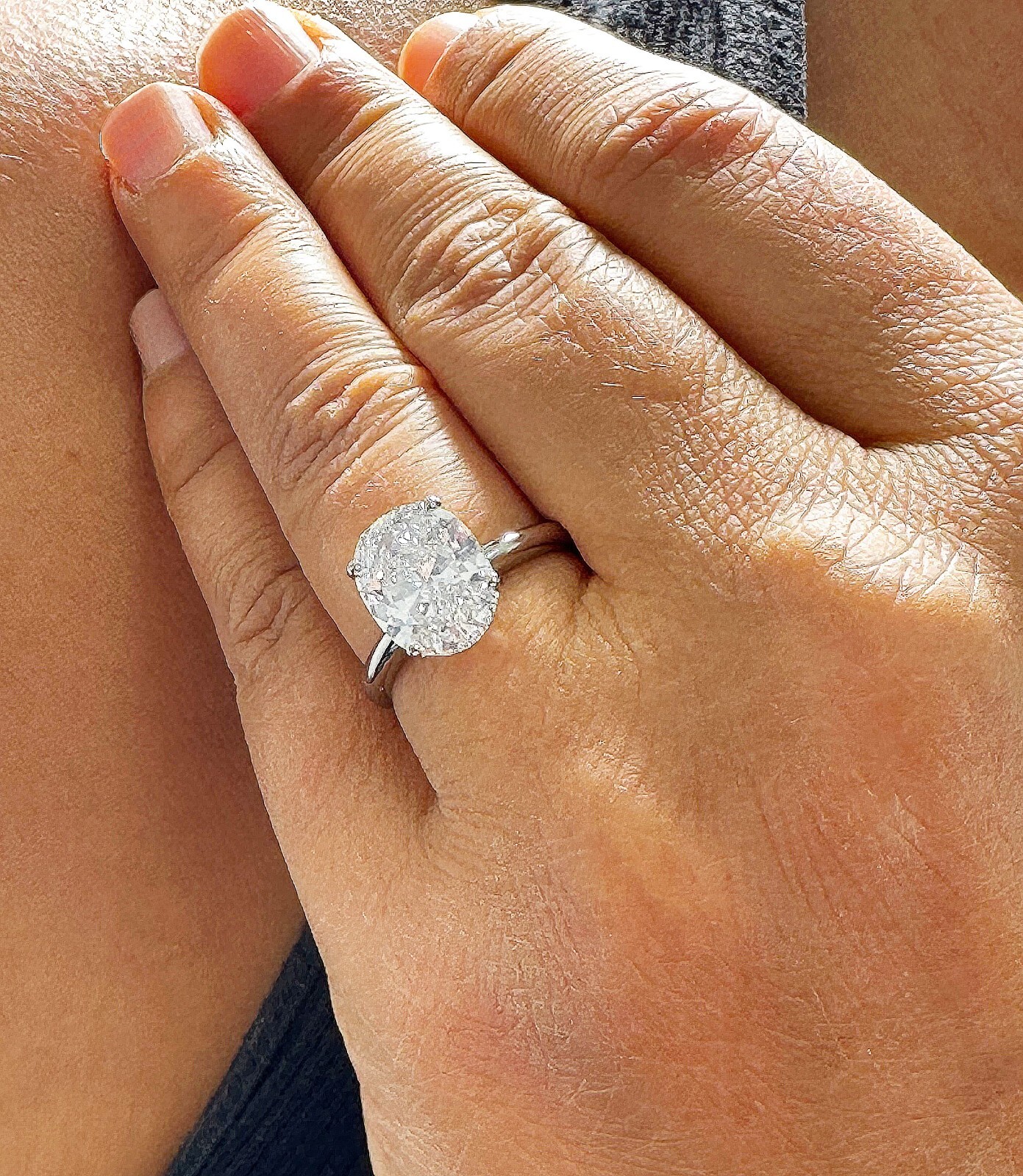 Pre-owned Knr Inc 14k Solid White Gold Oval Cut Forever One Moissanite Engagement Ring Prong 3.00
