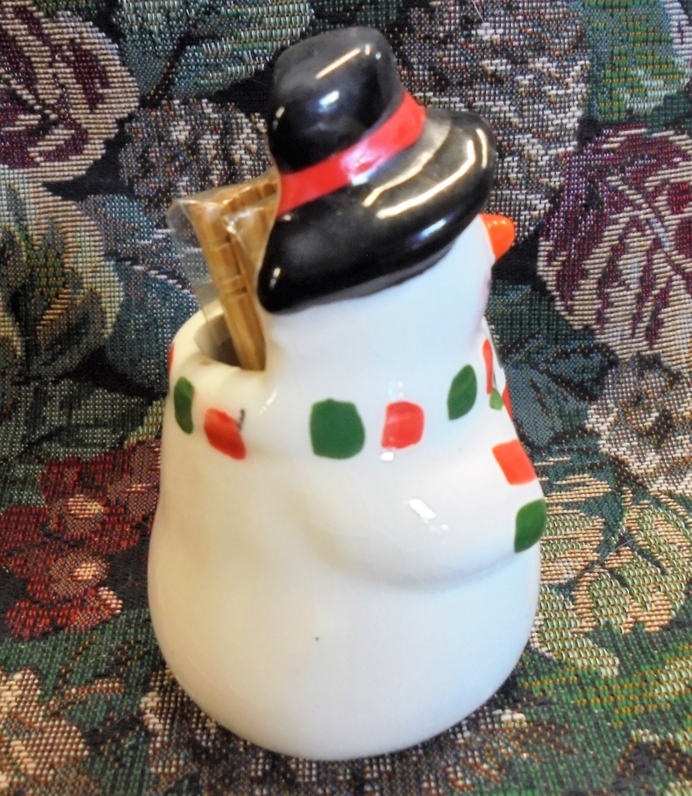 Vintage Christmas Snowman Toothpick Holder